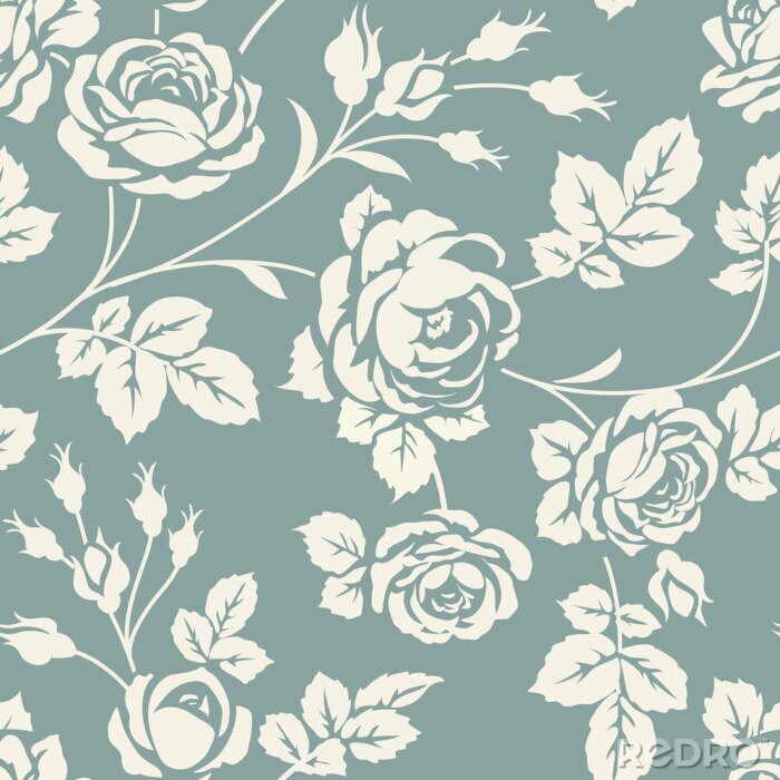 Sticker Rosen wei? auf blassblauem Hintergrund