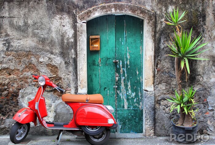 Sticker Rote Häuser am Wasser