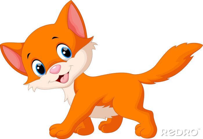 Sticker Rote Katze für Kinder Märchenfigur