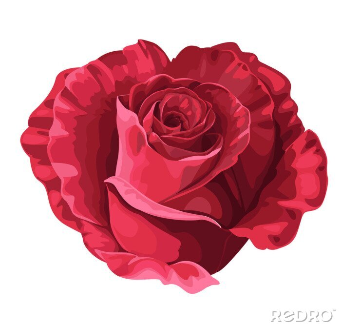 Sticker Rote Rose mit Farben bemalt