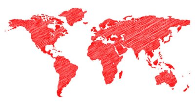 Rote Weltkarte