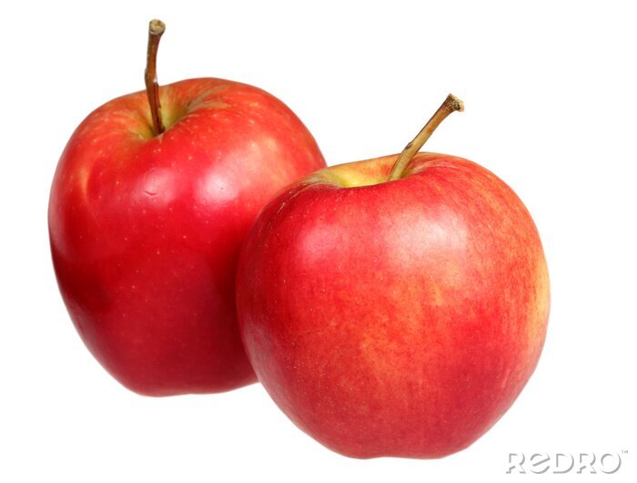 Sticker Roter Apfel auf weißem Hintergrund