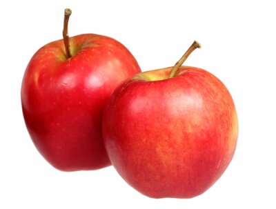 Sticker Roter Apfel auf weißem Hintergrund