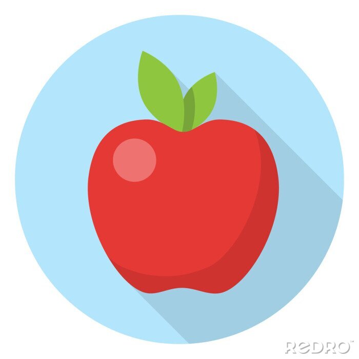 Sticker Roter Apfel einfache Grafik