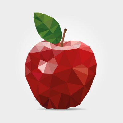 Sticker Roter Apfel geometrische Grafik
