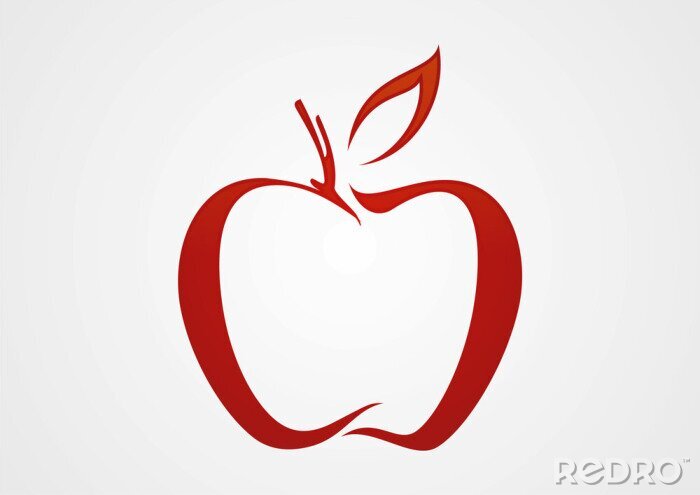 Sticker Roter Apfel minimalistisches Logo