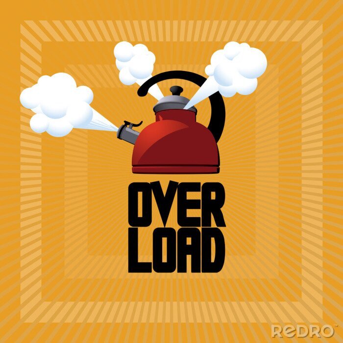 Sticker Roter Retro-Wasserkocher