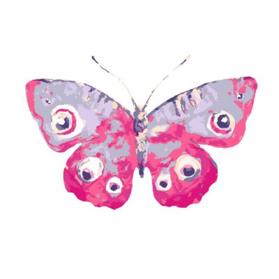 Sticker Roter Schmetterling mit Augen