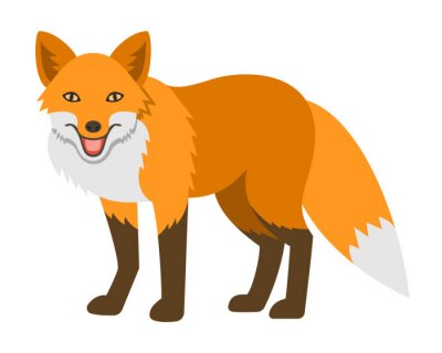 Sticker Rotfuchs lächelnd mit weißer Schwanzspitze