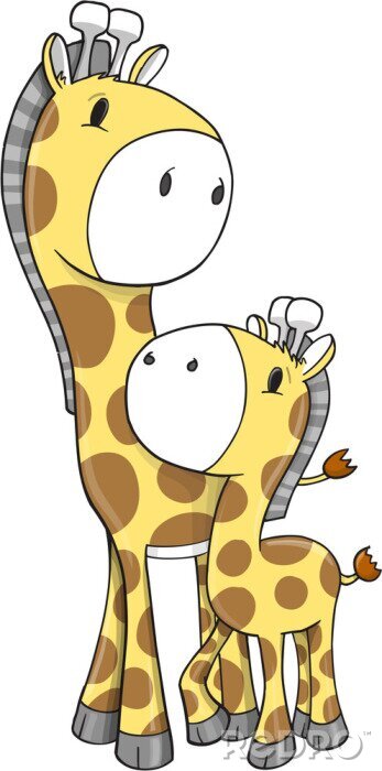 Sticker Safari Giraffen Vector Illustration