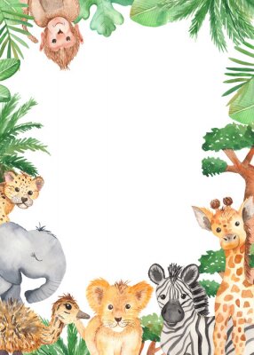 Safari-Tiere, die einen Rahmen bilden
