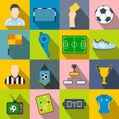 Sticker Sammlung von fußballbezogenen Grafiken