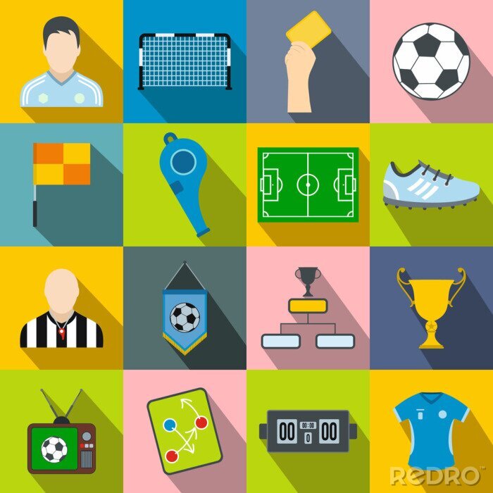 Sticker Sammlung von fußballbezogenen Grafiken
