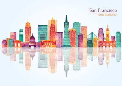 San Francisco (Vereinigte Staaten) Skyline der Stadt. Abbildung