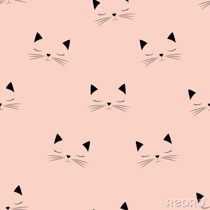 Sticker scandinavian cat pattern