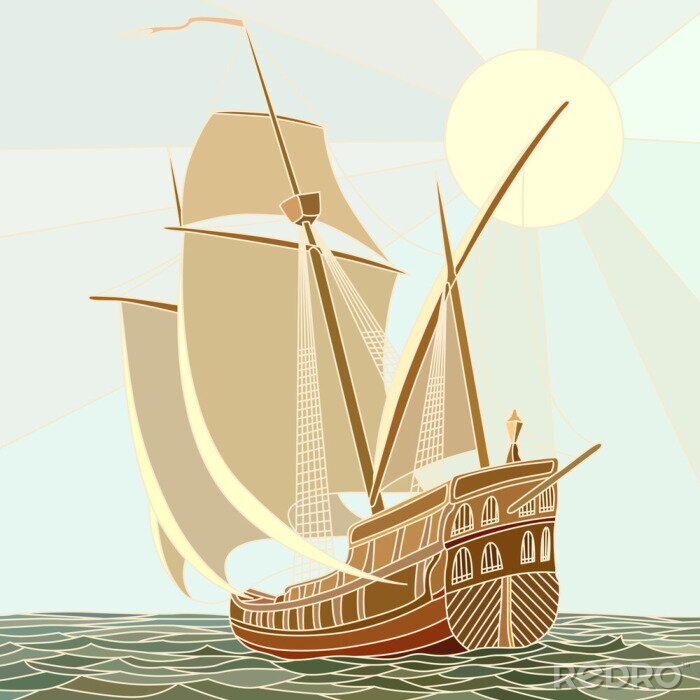 Sticker Schiff aus dem 17. Jahrhundert