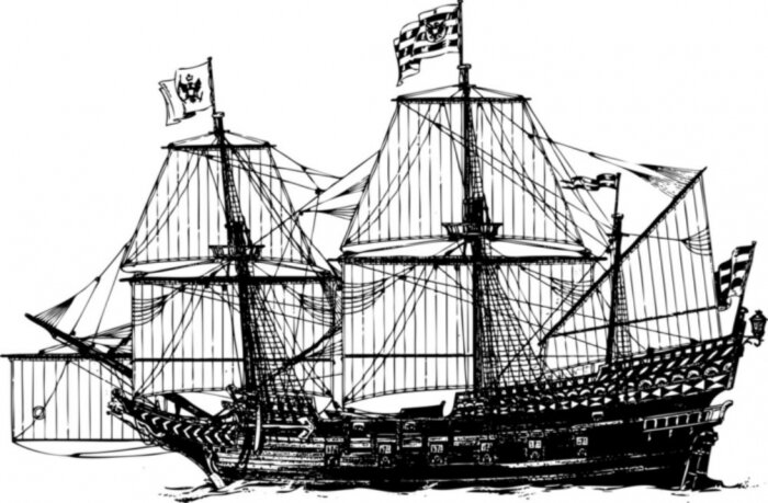 Sticker schiff segelschiff vektor