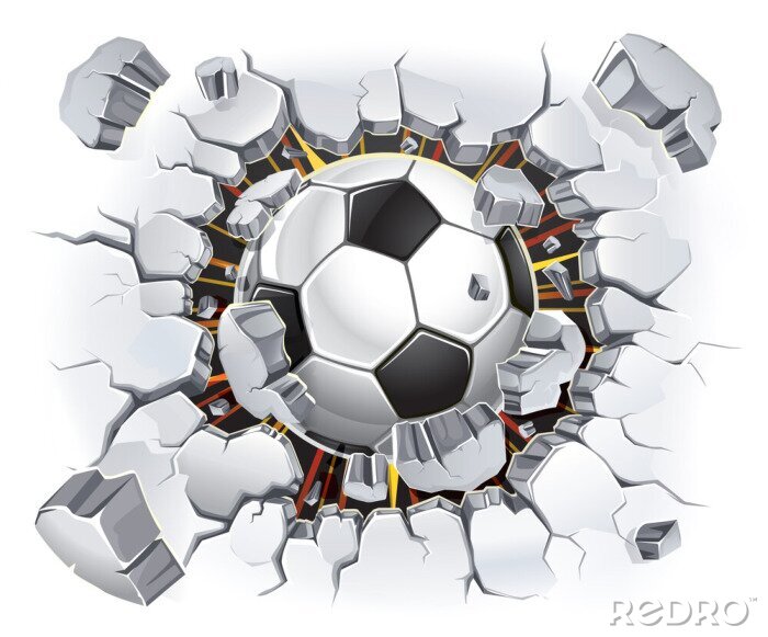 Sticker Schlag mit dem Ball gegen Wand