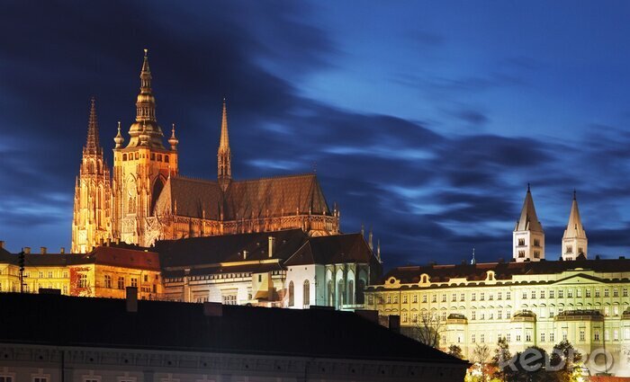 Sticker Schloss in der Stadt in der Tschechischen Republik