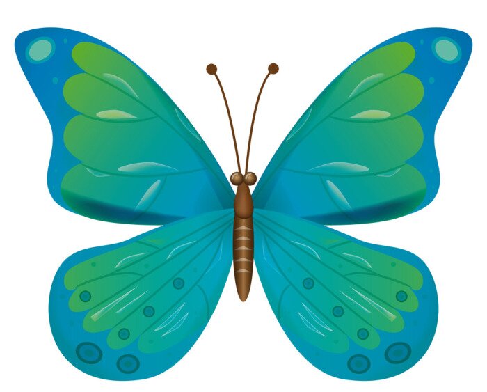 Sticker Schmetterling isoliert. EPS10 Vector