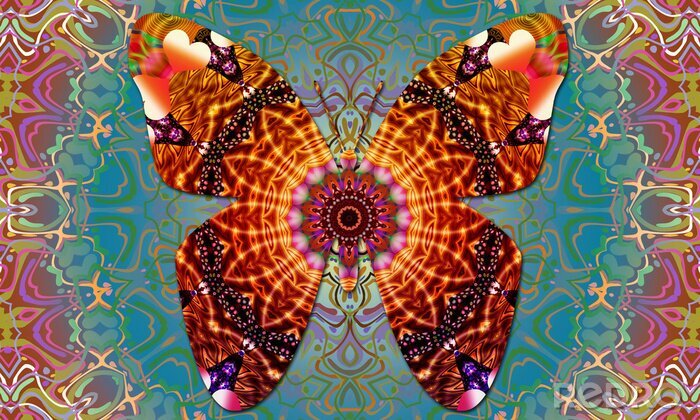 Sticker Schmetterling mit abstraktem Muster