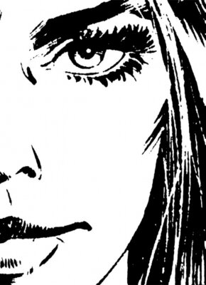 Sticker Schöne Frau Gesicht Vektor 01