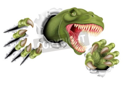 Sticker Schrecklicher 3D-Dinosaurier