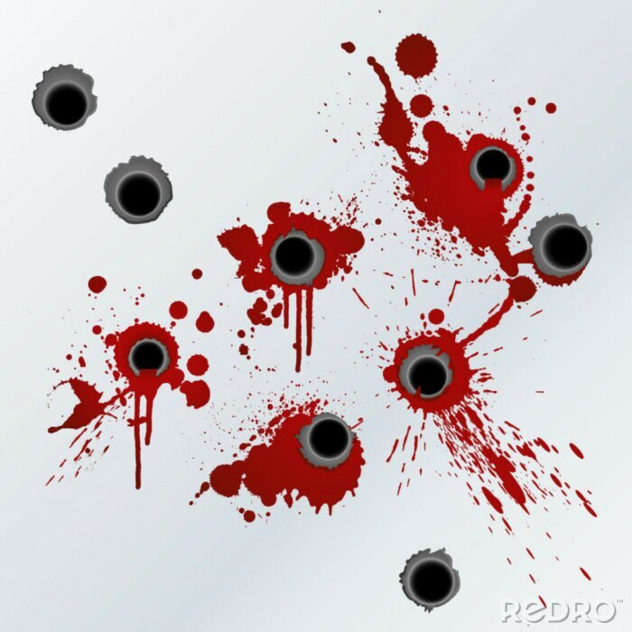 Sticker Schussverletzungen Blut Splatter Hintergrund