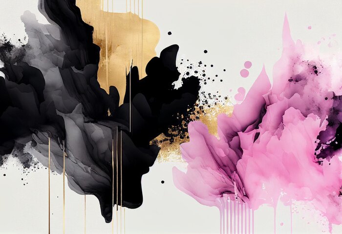 Sticker Schwarz trifft auf Rosa