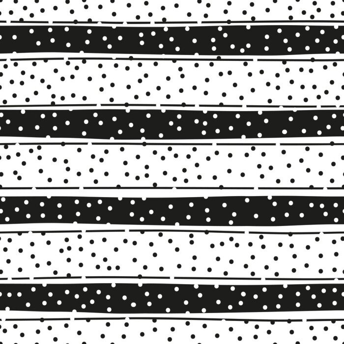 Sticker Schwarz und weiß nahtlose Hintergrund der Streifen und Kreise