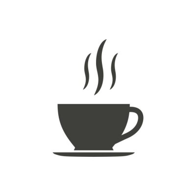 Sticker Schwarz-weiße Tasse Kaffee Grafik