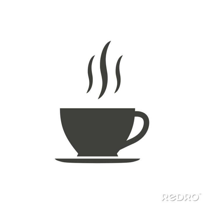 Sticker Schwarz-weiße Tasse Kaffee Grafik