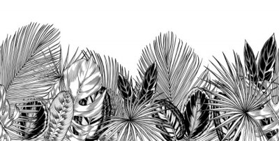 Sticker Schwarz-weiße wilde Dickichte