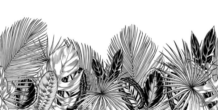 Sticker Schwarz-weiße wilde Dickichte