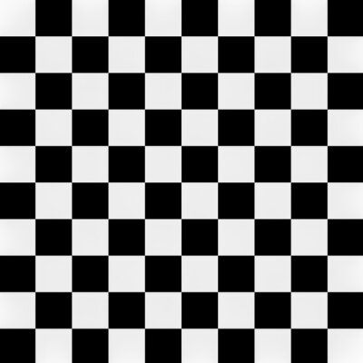 Sticker Schwarz-weiße Zeichnung eines geometrischen Schachbretts