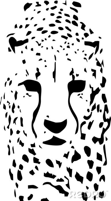 Sticker Schwarz-weißer leopard