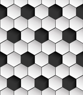 Sticker Schwarz-weißes Muster mit Hexagonen
