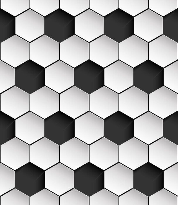 Sticker Schwarz-weißes Muster mit Hexagonen