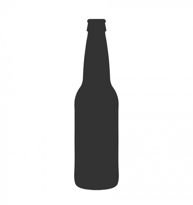 Sticker Schwarze Bierflasche auf weißem Hintergrund