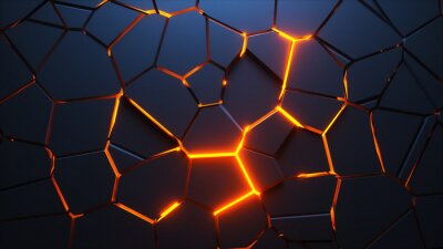 Schwarze gesprungene 3D-Wand