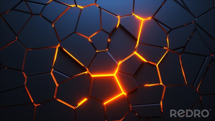 Sticker Schwarze gesprungene 3D-Wand