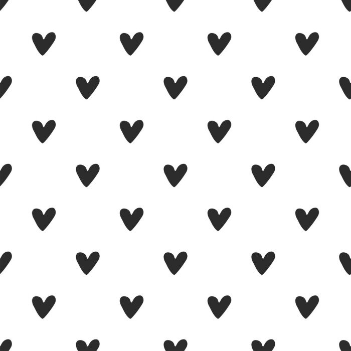 Sticker Schwarze Herzen auf weißem Hintergrund