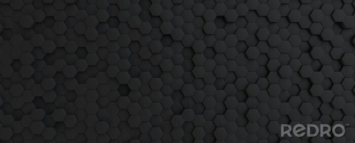 Sticker Schwarze Hexagone 3D