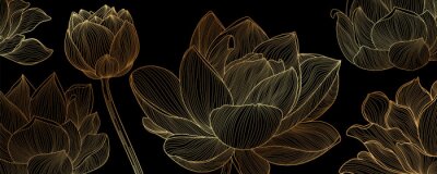 Schwarze Lotusblumen trendige Textur