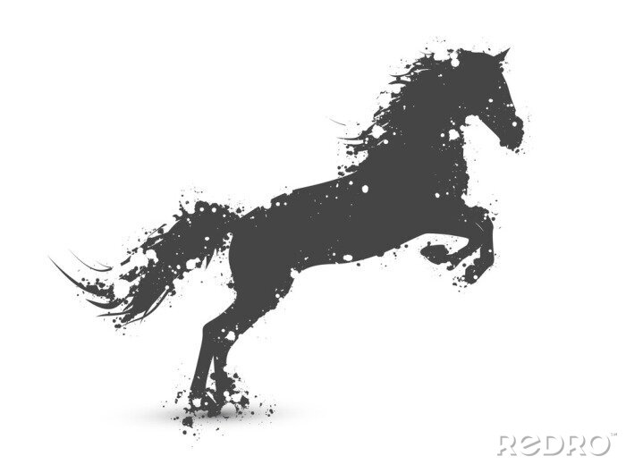 Sticker Schwarze Pferd Silhouette nach Maß myredro.de Sticker Schwarze Pferd Silhouette nach Maß myredro.de