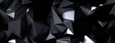 schwarze räumliche Fläche mit geometrischen Formen