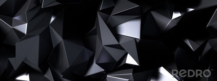 Sticker schwarze räumliche Fläche mit geometrischen Formen