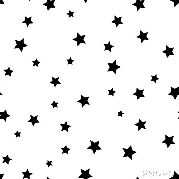 Sticker Schwarze Sterne auf einheitlichem Hintergrund in Weiß