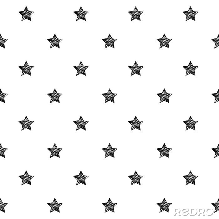 Sticker Schwarze Sterne auf weißem Hintergrund Grafik