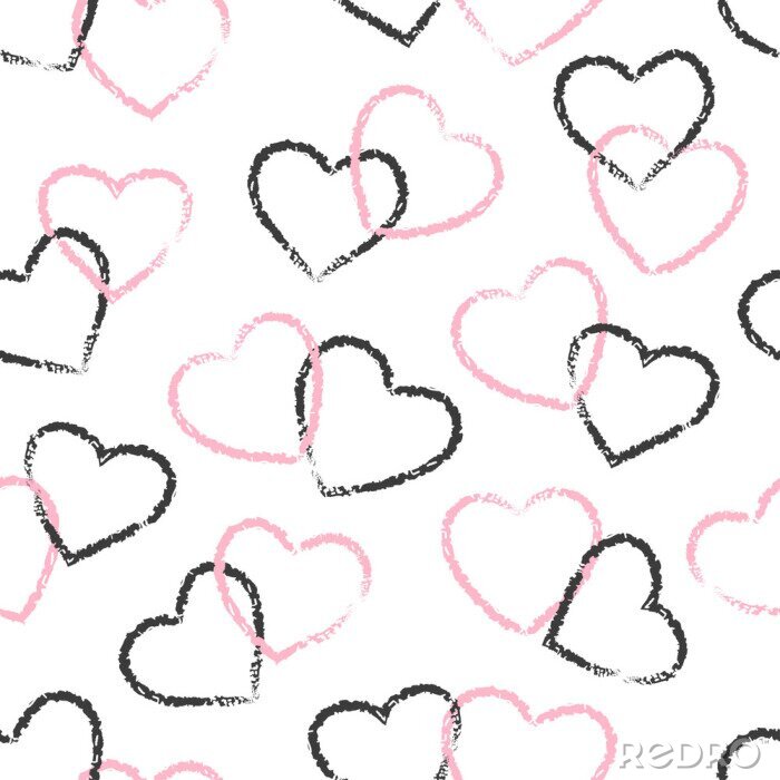 Sticker Schwarze und rosa Herzen